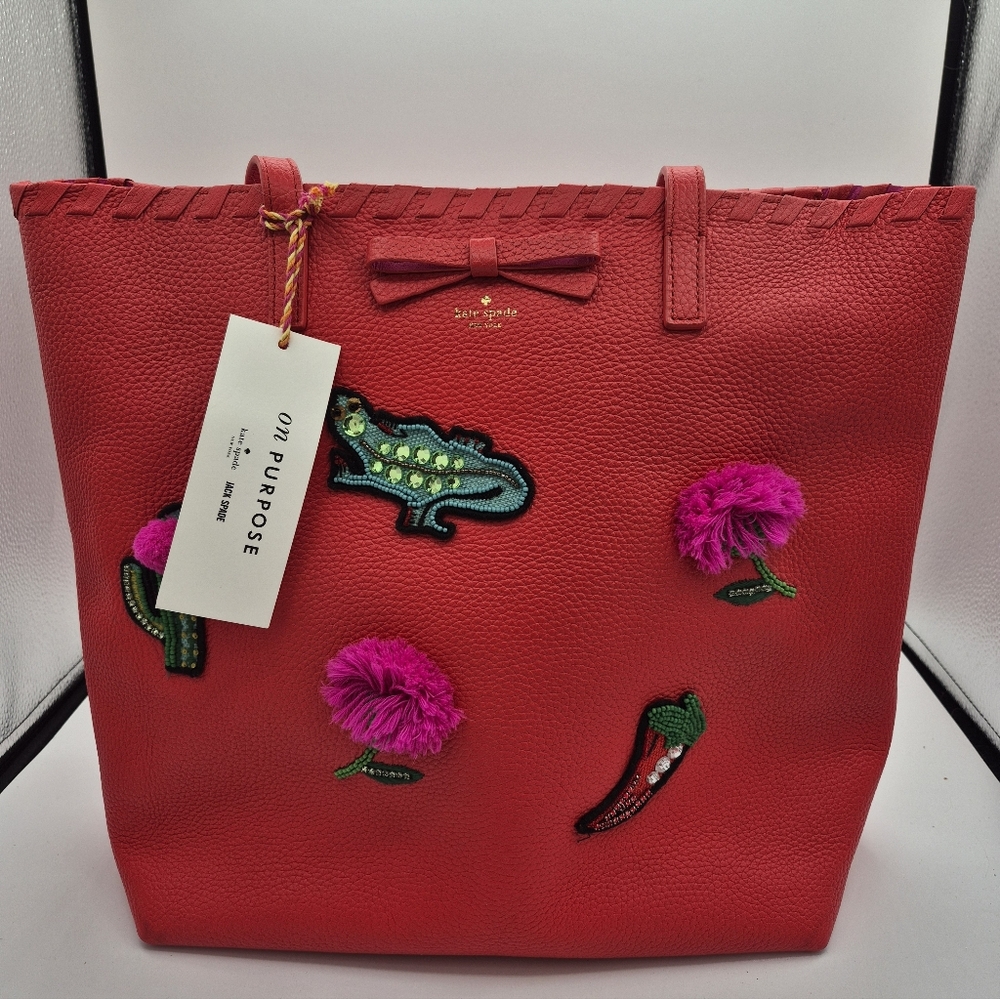 Kate Spade Red On Purpose Novelty Tote NWT